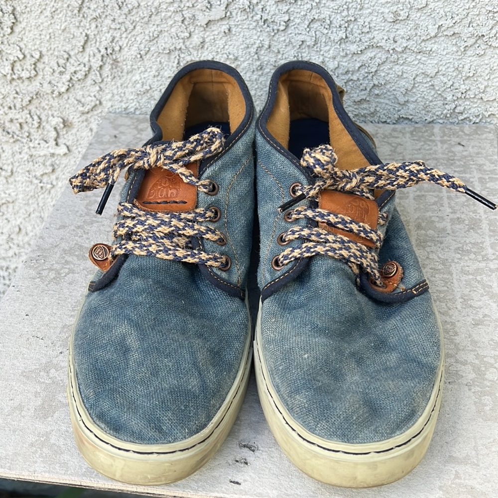 Men's Casual Blue Canvas Yasuragi Low-Top Sneakers (RARE)